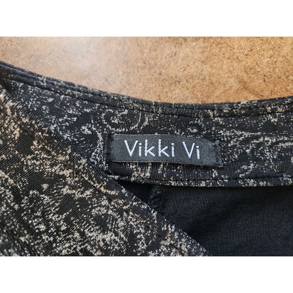 Vikki Vi Cardigan Jacket Size 2X Black Abstract Slinky Knit Textured Layering - Picture 12 of 16